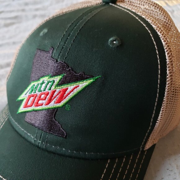 Mountain Dew Minnesota Trucker Cap (Green/Beige) - NWOT - Picture 2 of 5